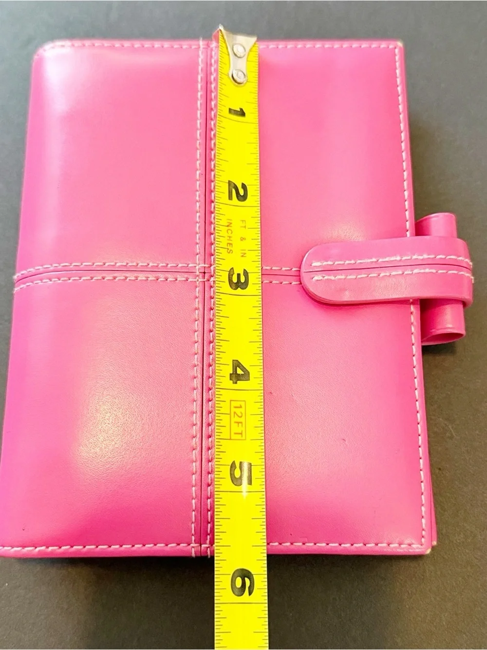 Filofax Cross Pink A7 Pocket Organizer Planner Binder 6 Ring Italian Leather